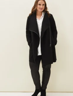 Coats^Phase Eight Byanca Zip Knit Coat Black