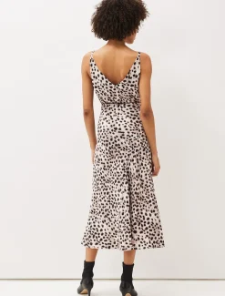 Skirts^Phase Eight Calla Leopard Print Satin Midi Skirt Multi-Coloured