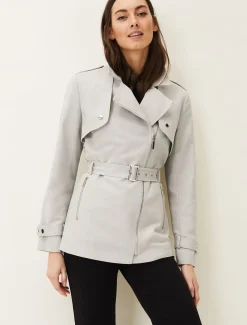 Coats^Phase Eight Cara Biker Coat Stone