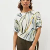 Tops & T-Shirts^Phase Eight Caraline Linen Botanical Print Top Ivory Multi