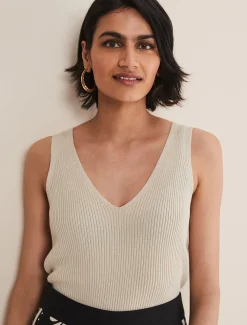 Knitwear^Phase Eight Caryl Ribbed Vest Top Stone