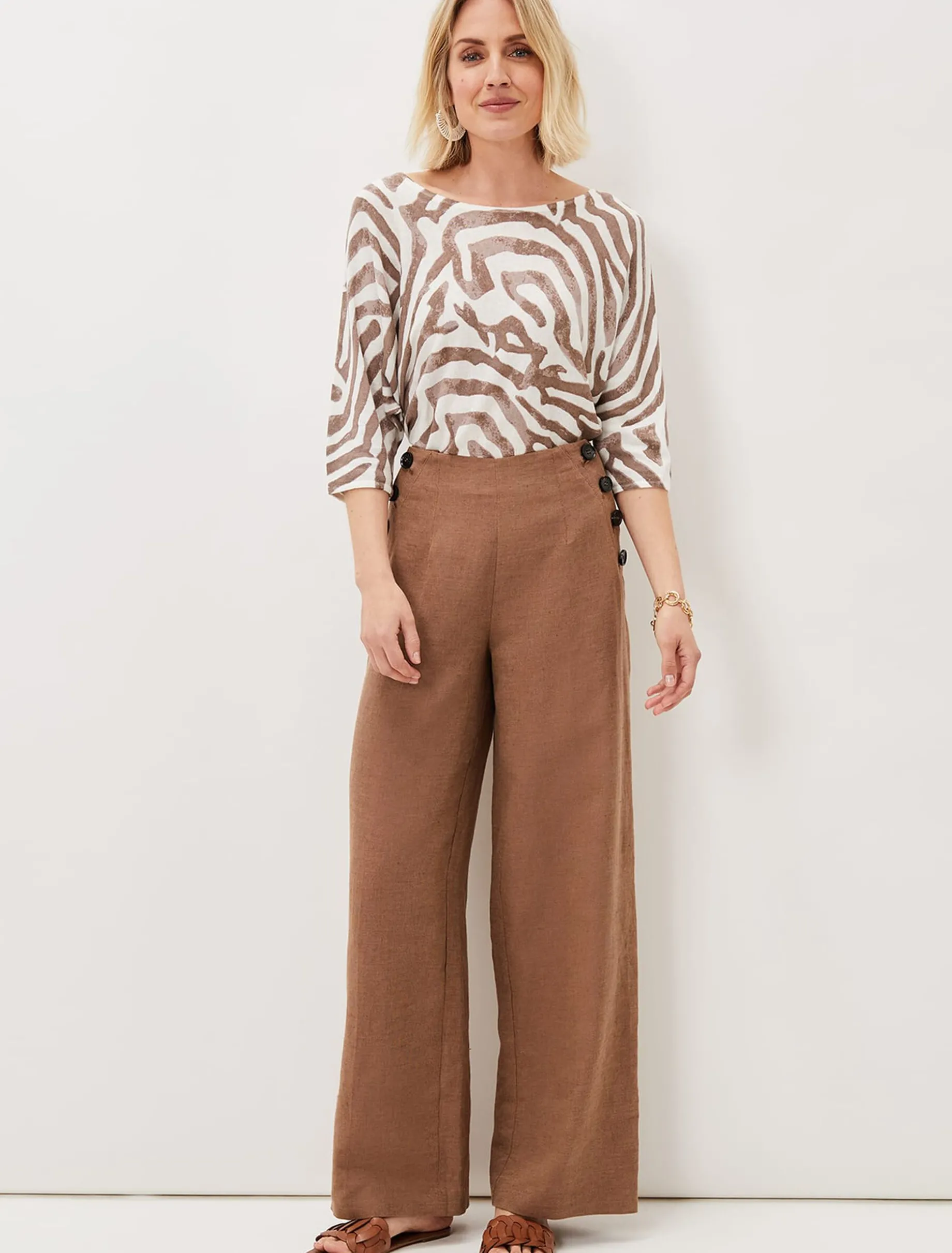 Trousers & Shorts^Phase Eight Cassandra Linen Trouser Brown