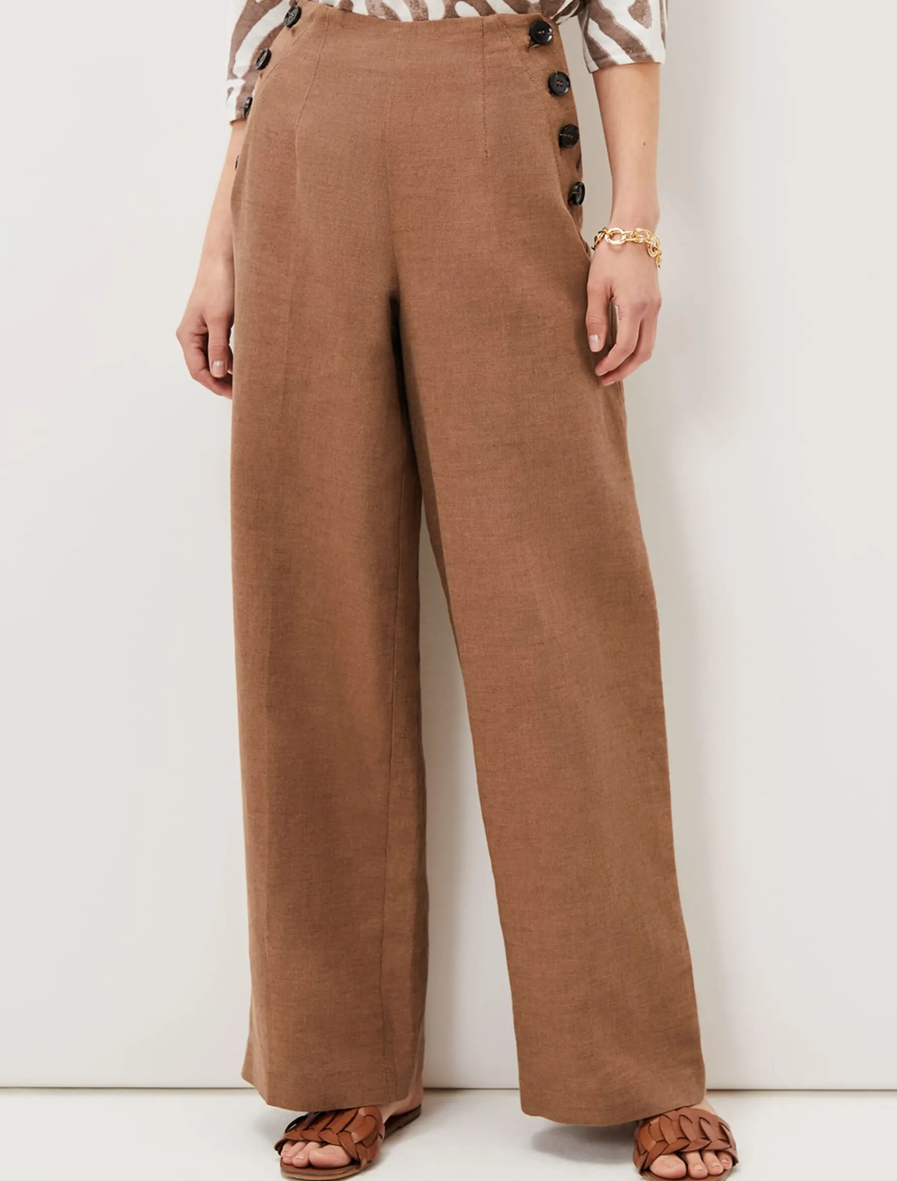 Trousers & Shorts^Phase Eight Cassandra Linen Trouser Brown