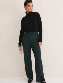 Trousers & Shorts^Phase Eight Catira Crepe Wide Leg Trousers Forest Green