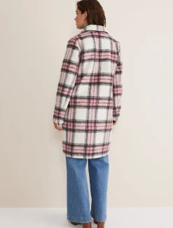 Coats^Phase Eight Catriona Checked Coat Multi/Pink