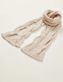 Scarves & Ponchos^Phase Eight Cattie Cable Scarf Neutral