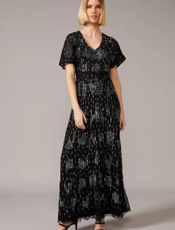 Dresses^Phase Eight Clarabelle Sequin Embelished Maxi Dress Black/Multi