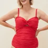 Swimwear^Phase Eight Claudi Textured Tie Front Swimsuit Hot Pink