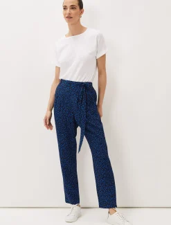 Trousers & Shorts^Phase Eight Coral Tapered Leg Trouser Navy/Kingfisher
