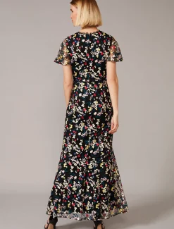 Dresses^Phase Eight Daiva Embroidered Fishtail Dress Black/Multi
