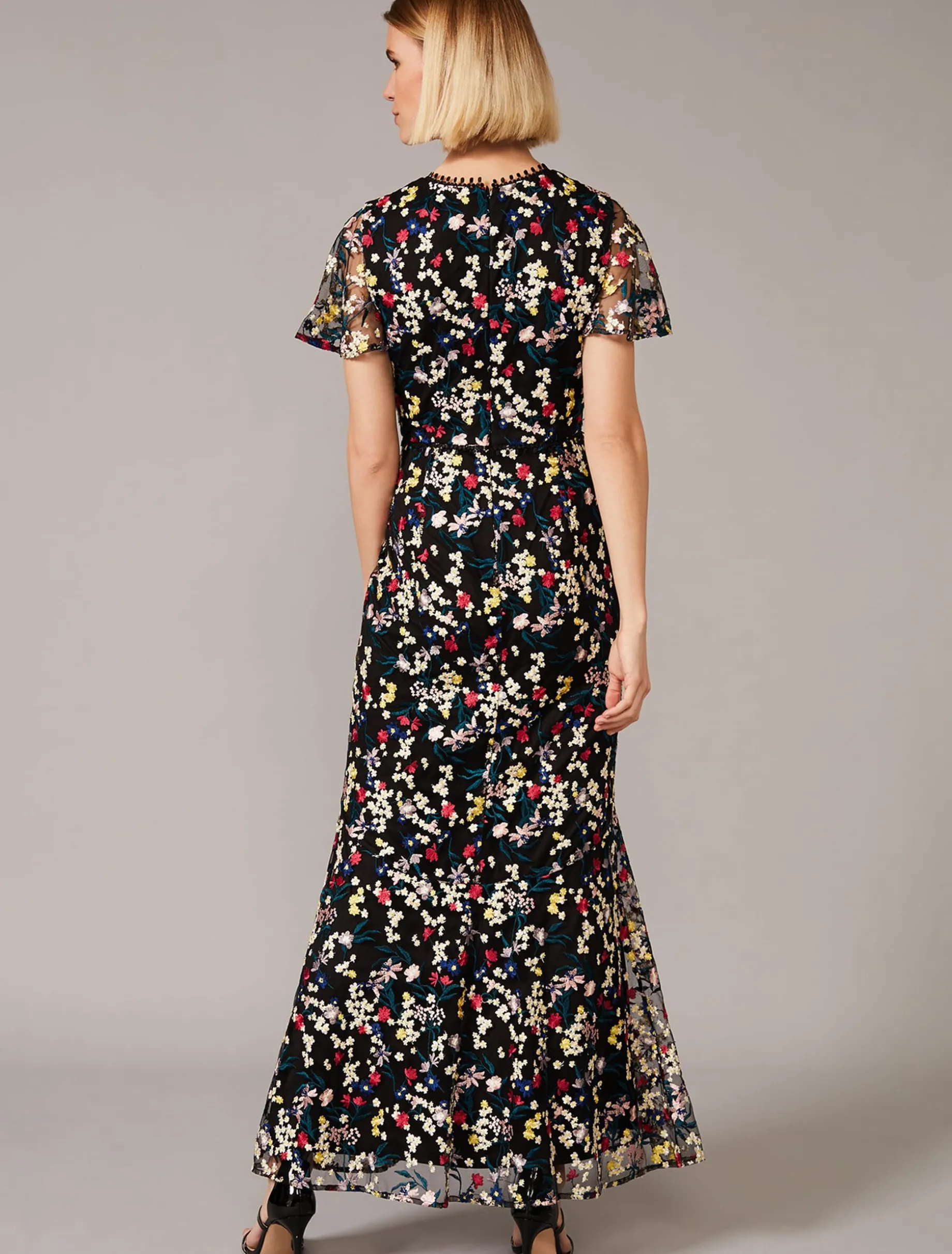 Dresses^Phase Eight Daiva Embroidered Fishtail Dress Black/Multi