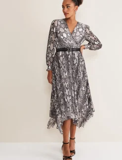 Dresses^Phase Eight Dani Animal Print Dress Black/Multi