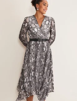 Dresses^Phase Eight Dani Animal Print Dress Black/Multi