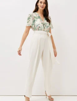 Dresses^Phase Eight Dani Floral Print Wide Leg Jumpsuit Buttermilk