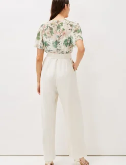 Dresses^Phase Eight Dani Floral Print Wide Leg Jumpsuit Buttermilk