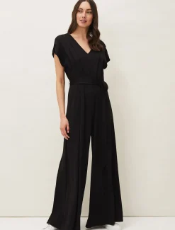 Dresses^Phase Eight Dania Wide Leg Jersey Jumpsuit Black
