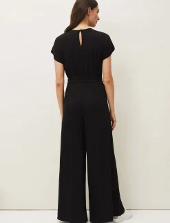 Dresses^Phase Eight Dania Wide Leg Jersey Jumpsuit Black