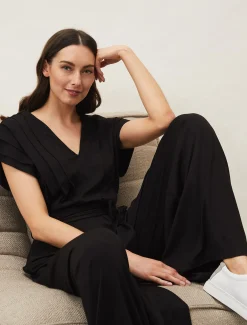 Dresses^Phase Eight Dania Wide Leg Jersey Jumpsuit Black