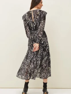 Dresses^Phase Eight Daphne Floral Wrap Dress Black/Multi