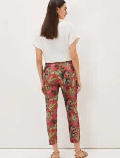 Trousers & Shorts^Phase Eight Desta Tropical Print Trouser Hot Pink