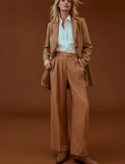 Trousers & Shorts^Phase Eight Dola Wide Leg Boucle Trouser Camel