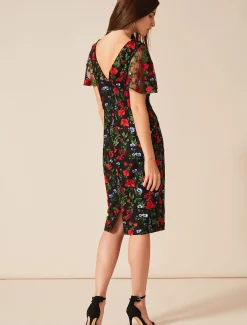 Dresses^Phase Eight Dorothea Embroidered Dress Black/Multi