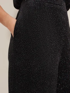 Trousers & Shorts^Phase Eight Dove Glitter Velvet Trouser Black/Multi