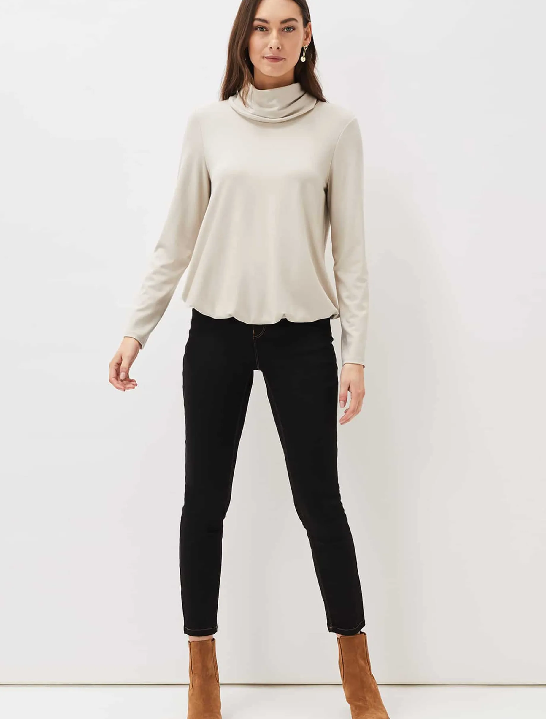 Tops & T-Shirts^Phase Eight Elia Cowl Neck Blouson Top Stone
