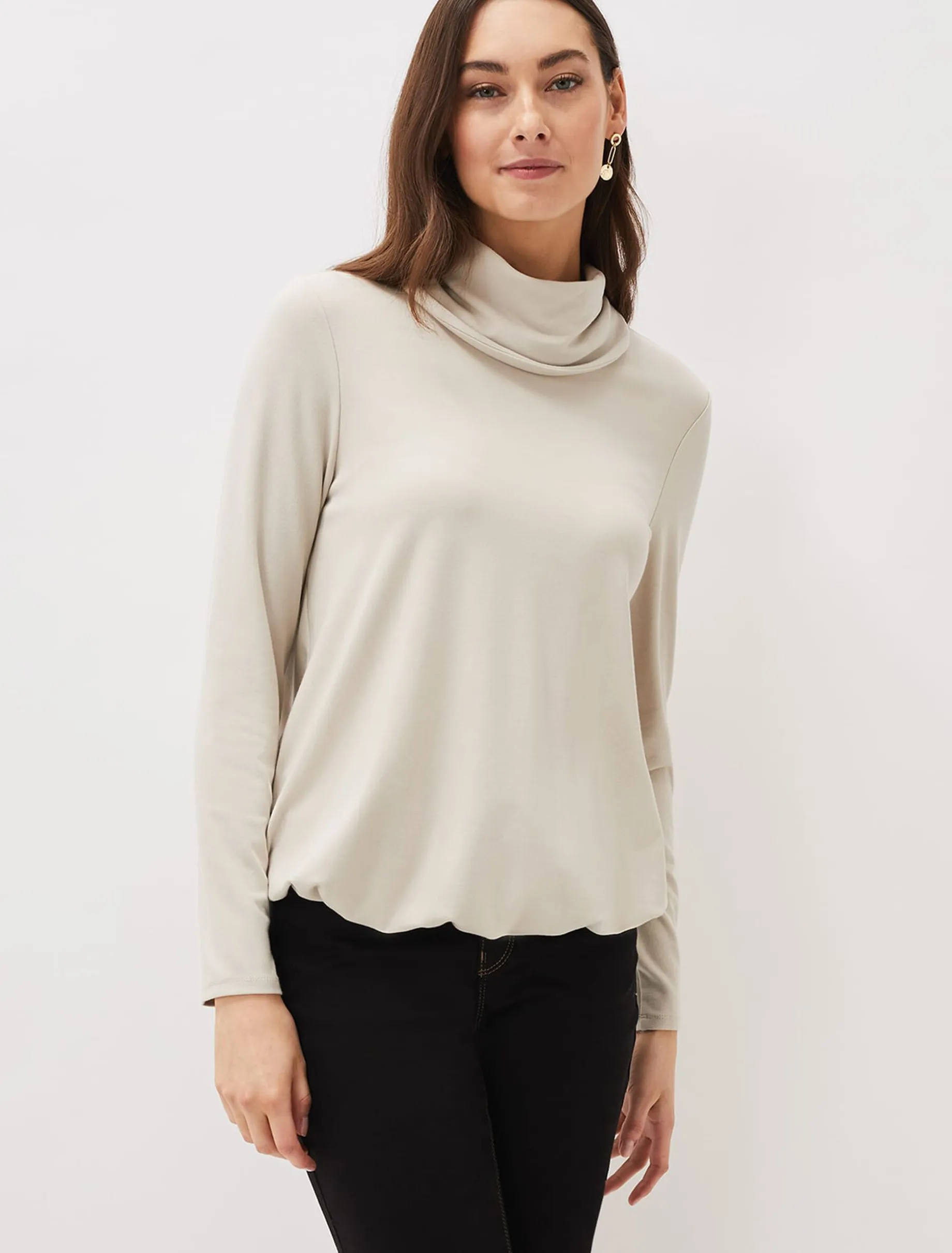 Tops & T-Shirts^Phase Eight Elia Cowl Neck Blouson Top Stone