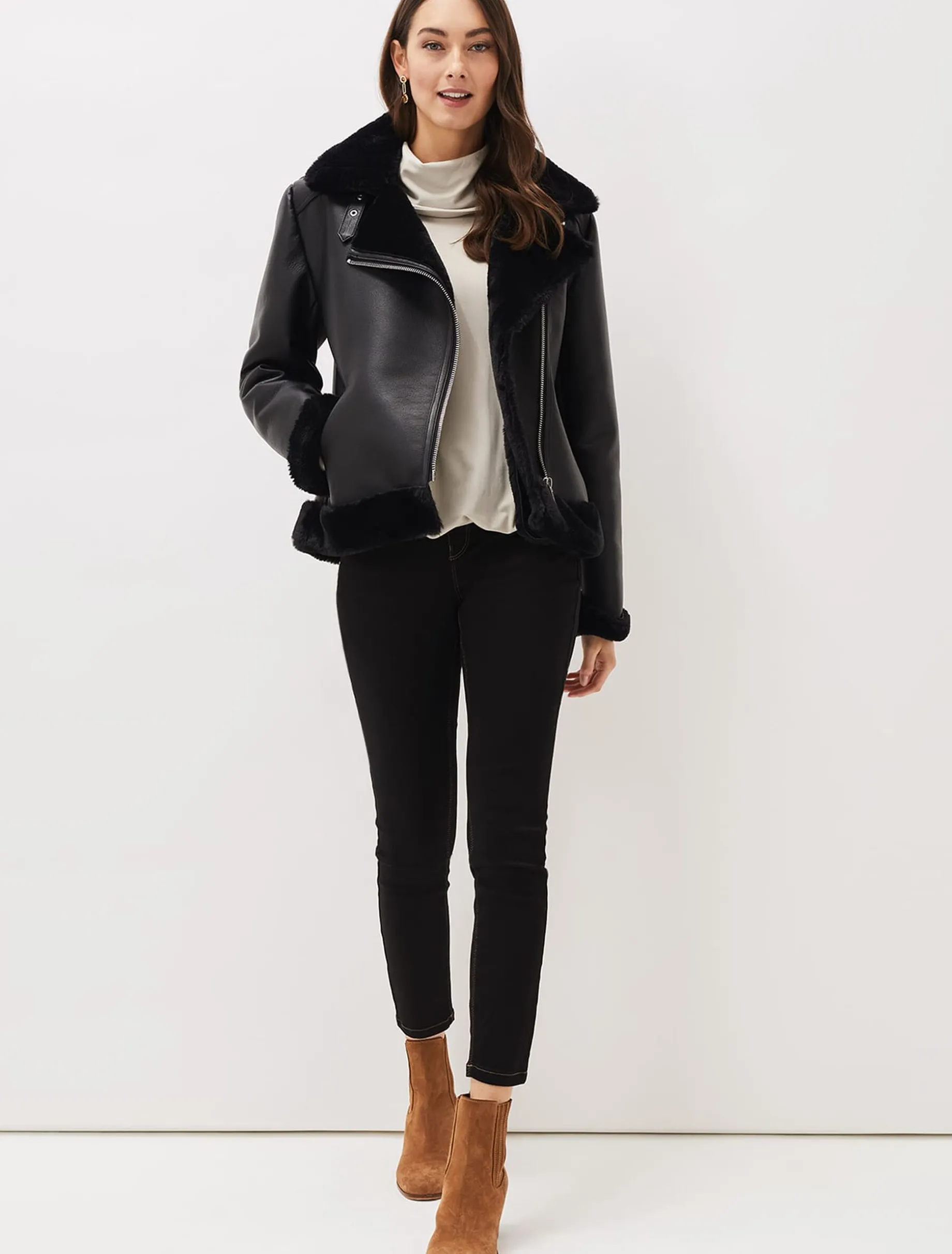 Tops & T-Shirts^Phase Eight Elia Cowl Neck Blouson Top Stone