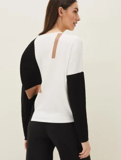 Knitwear^Phase Eight Ellan Colourblock Fine Knit Jumper Camel/Black