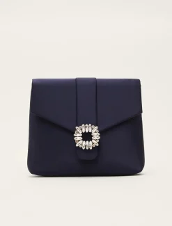 Bags^Phase Eight Embellished Envelope Clutch Bag Navy
