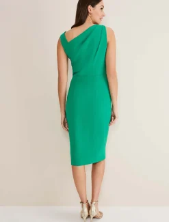 Dresses^Phase Eight Emmie Asymmetric Hem Dress Bright Green