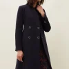 Coats^Phase Eight Evie-Rose Fit & Flare Wool Coat Navy
