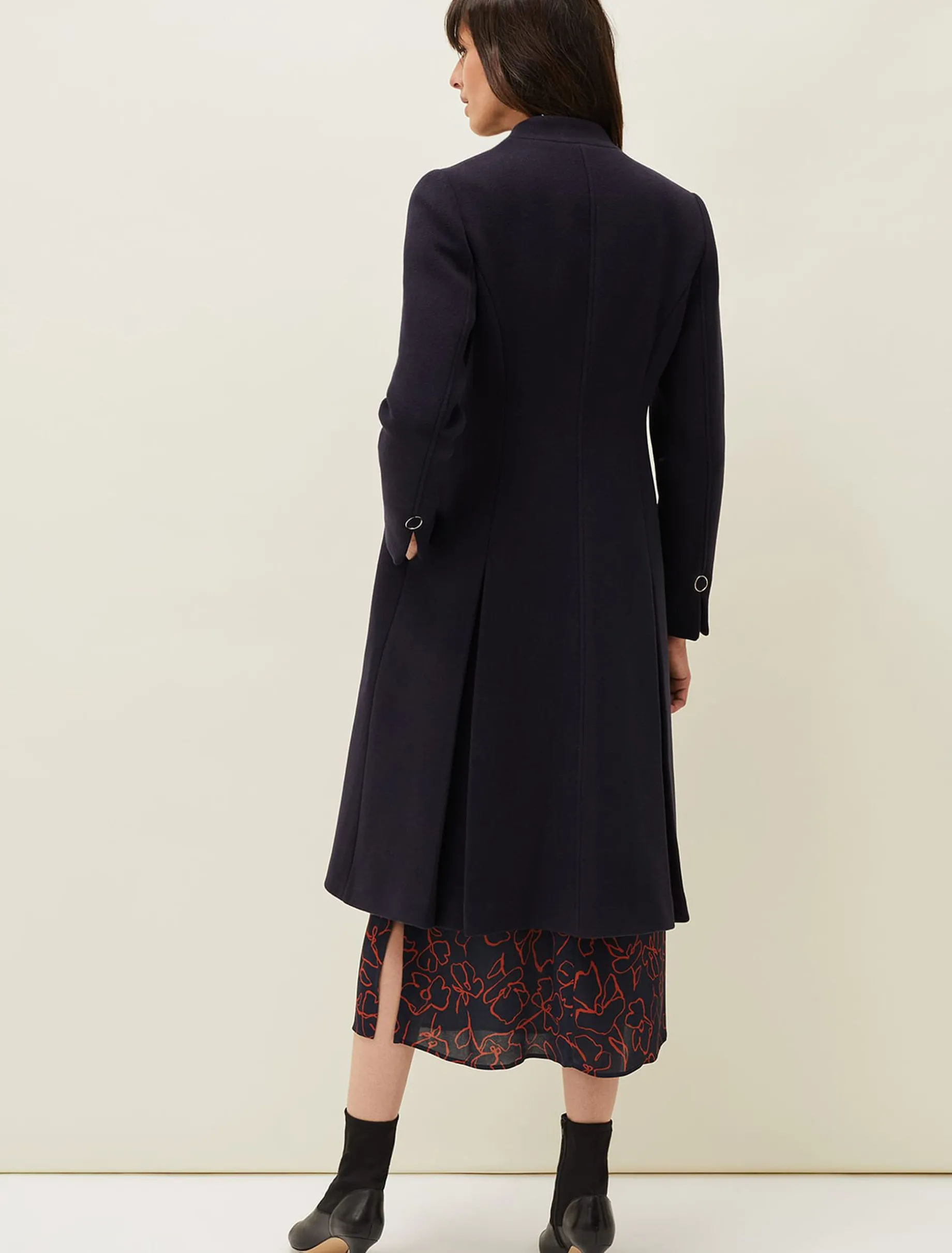 Coats^Phase Eight Evie-Rose Fit & Flare Wool Coat Navy