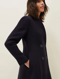 Coats^Phase Eight Evie-Rose Fit & Flare Wool Coat Navy