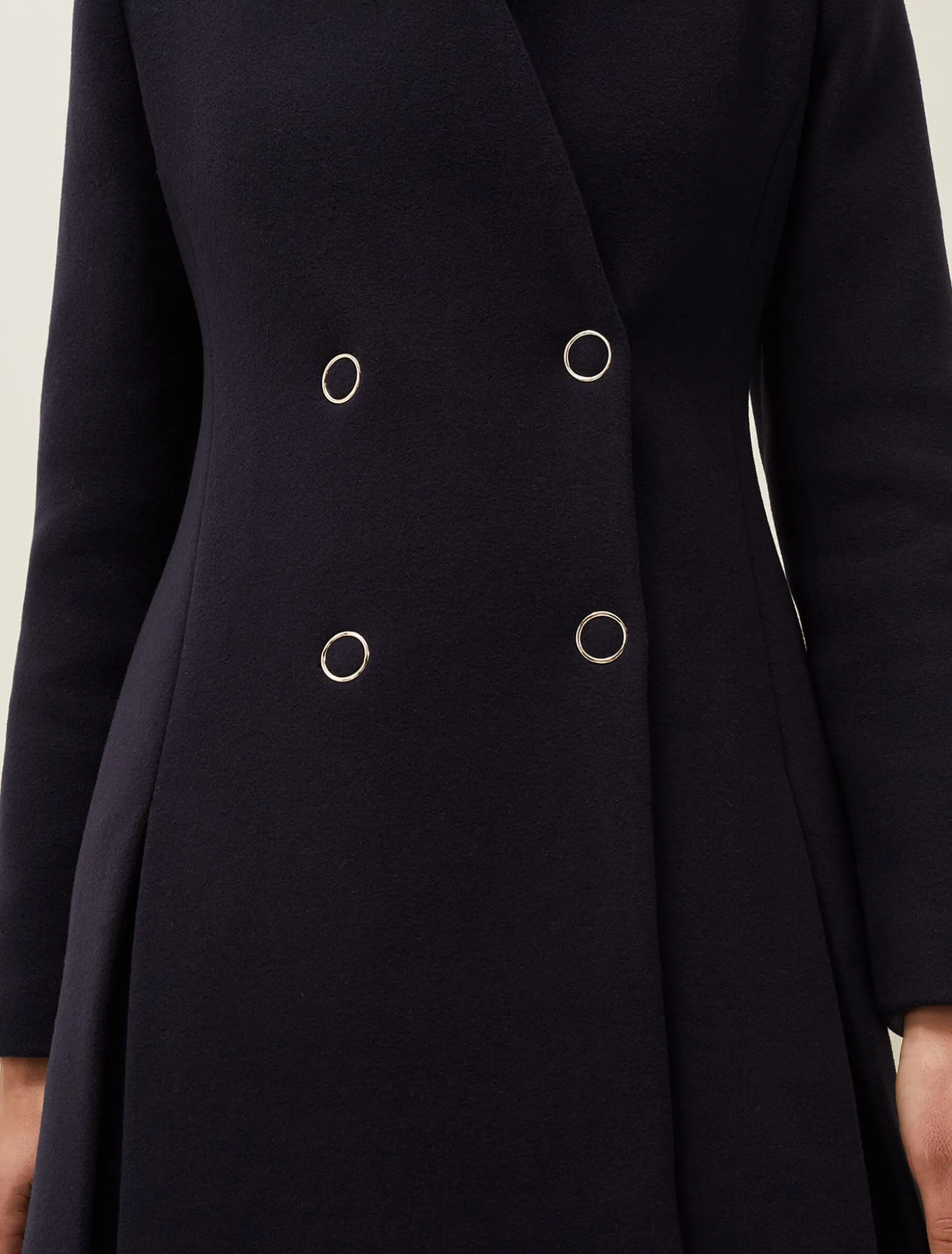 Coats^Phase Eight Evie-Rose Fit & Flare Wool Coat Navy