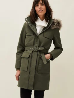 Coats^Phase Eight Ezra Parka Coat Olive