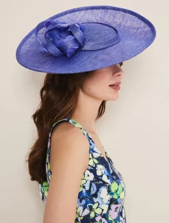 Fascinators & Hats^Phase Eight Feather Flower Large Disc Fascinator Foxglove Blue
