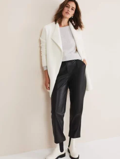 Coats^Phase Eight Fia Fluffy Zip Knit Coat Winter White