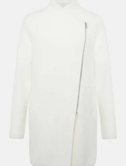 Coats^Phase Eight Fia Fluffy Zip Knit Coat Winter White