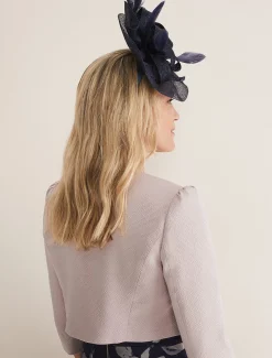 Fascinators & Hats^Phase Eight Freeform Bow Disc Fascinator Navy