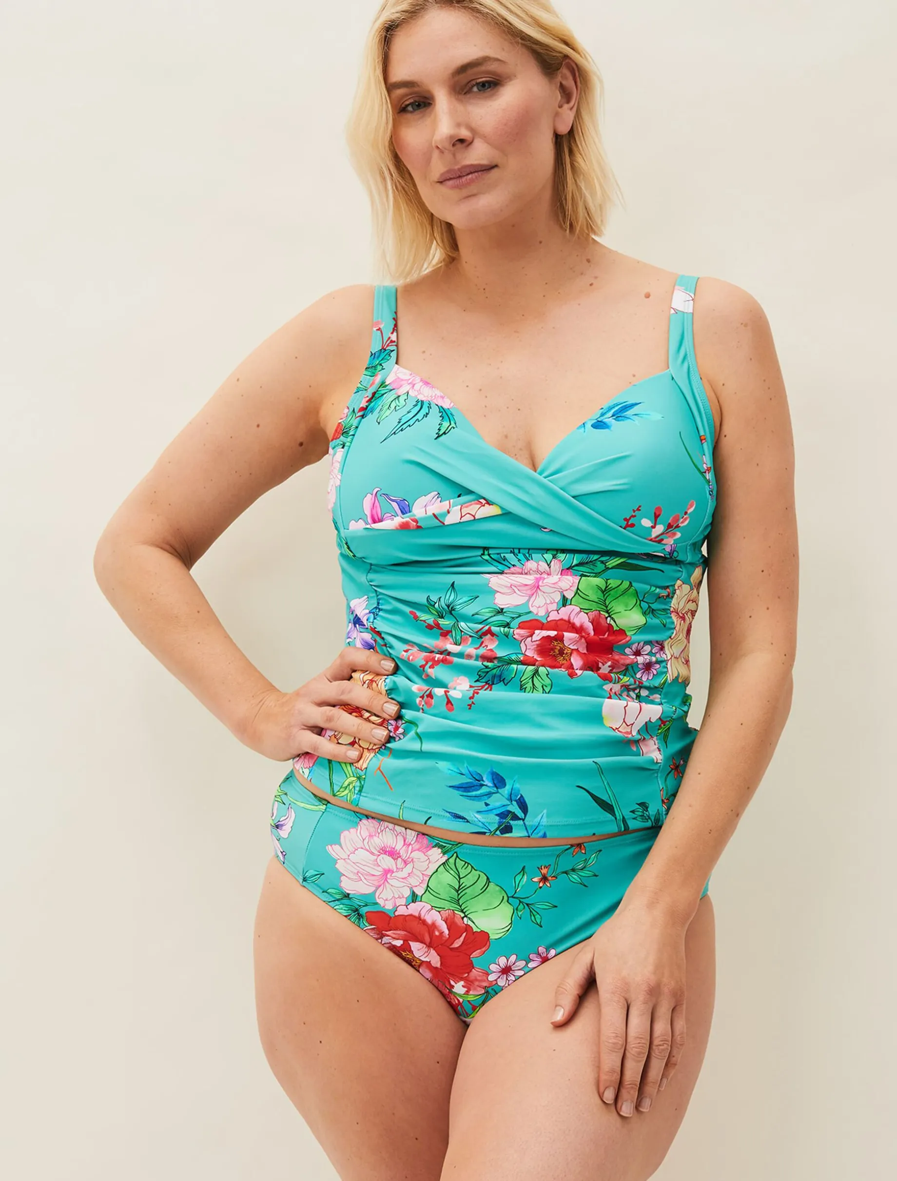 Swimwear^Phase Eight Gabrielle Floral Tankini Brief Turquoise