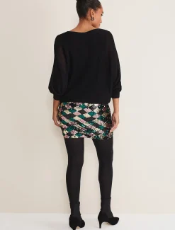 Dresses^Phase Eight Geonna Sequin Harlequin Mini Dress Multi-Coloured