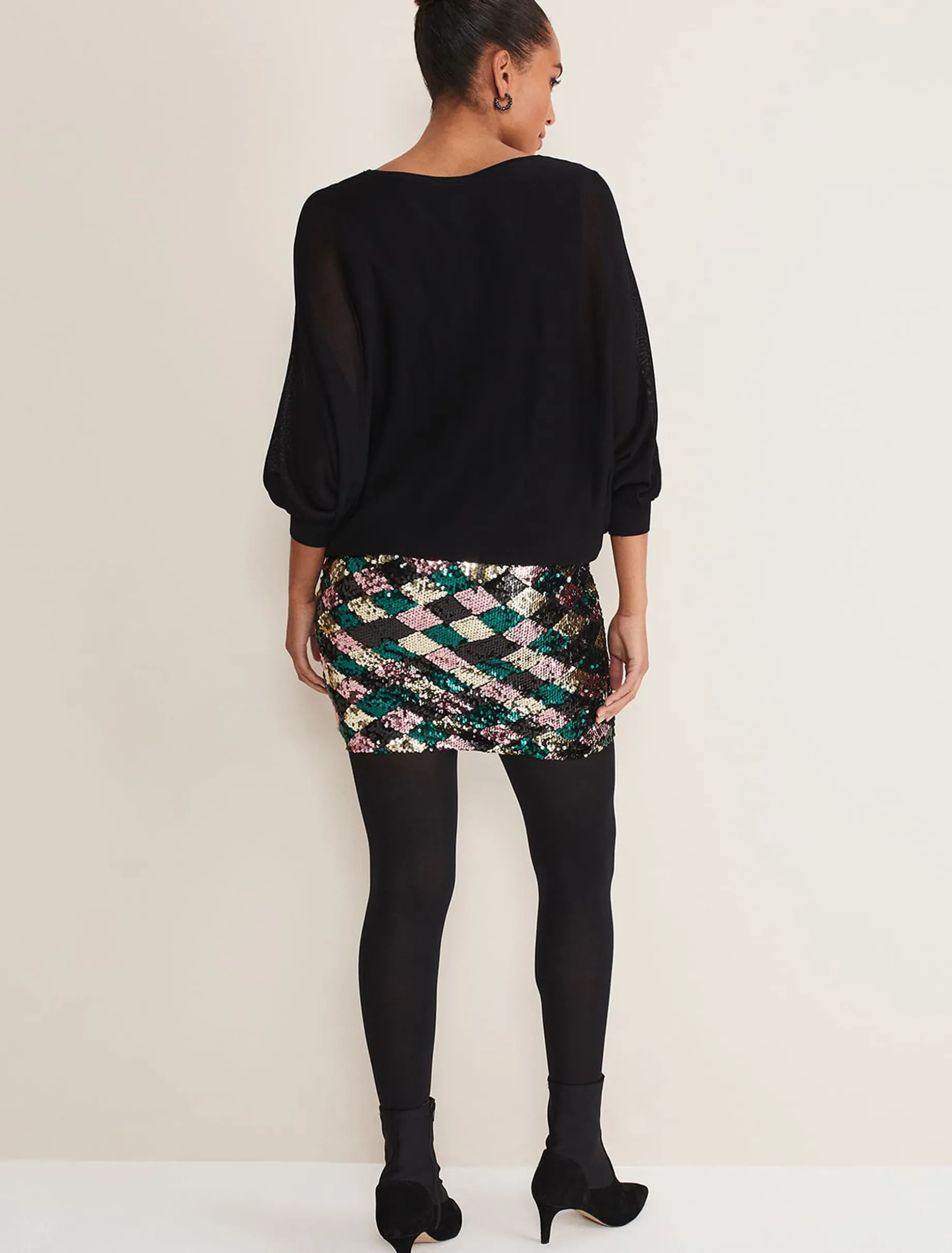 Dresses^Phase Eight Geonna Sequin Harlequin Mini Dress Multi-Coloured