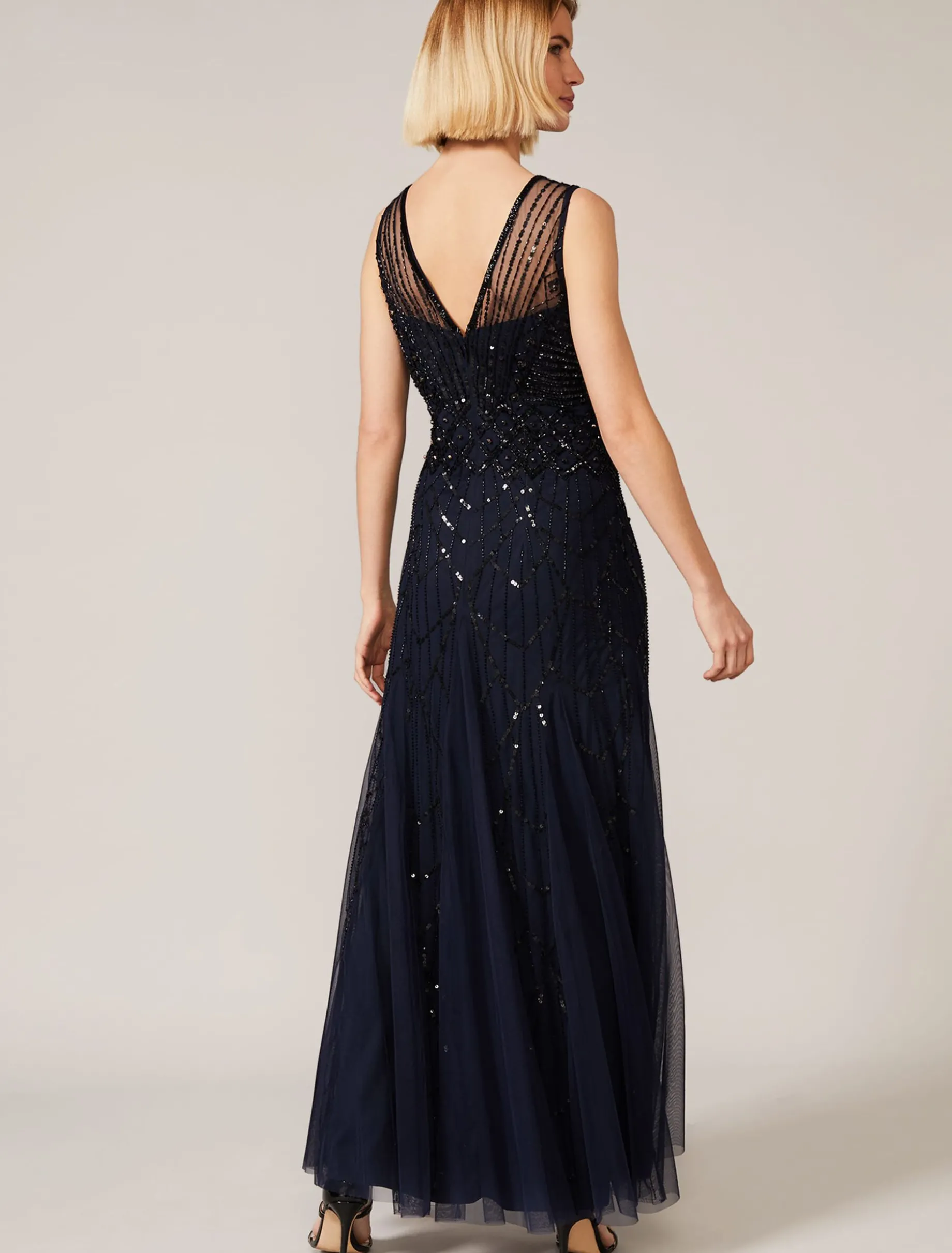 Dresses^Phase Eight Greta Embellished Tulle Maxi Dress Navy/Black