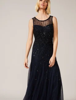 Dresses^Phase Eight Greta Embellished Tulle Maxi Dress Navy/Black