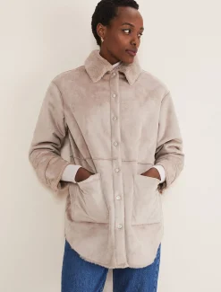 Coats^Phase Eight Heidi Reversible Shacket Mink