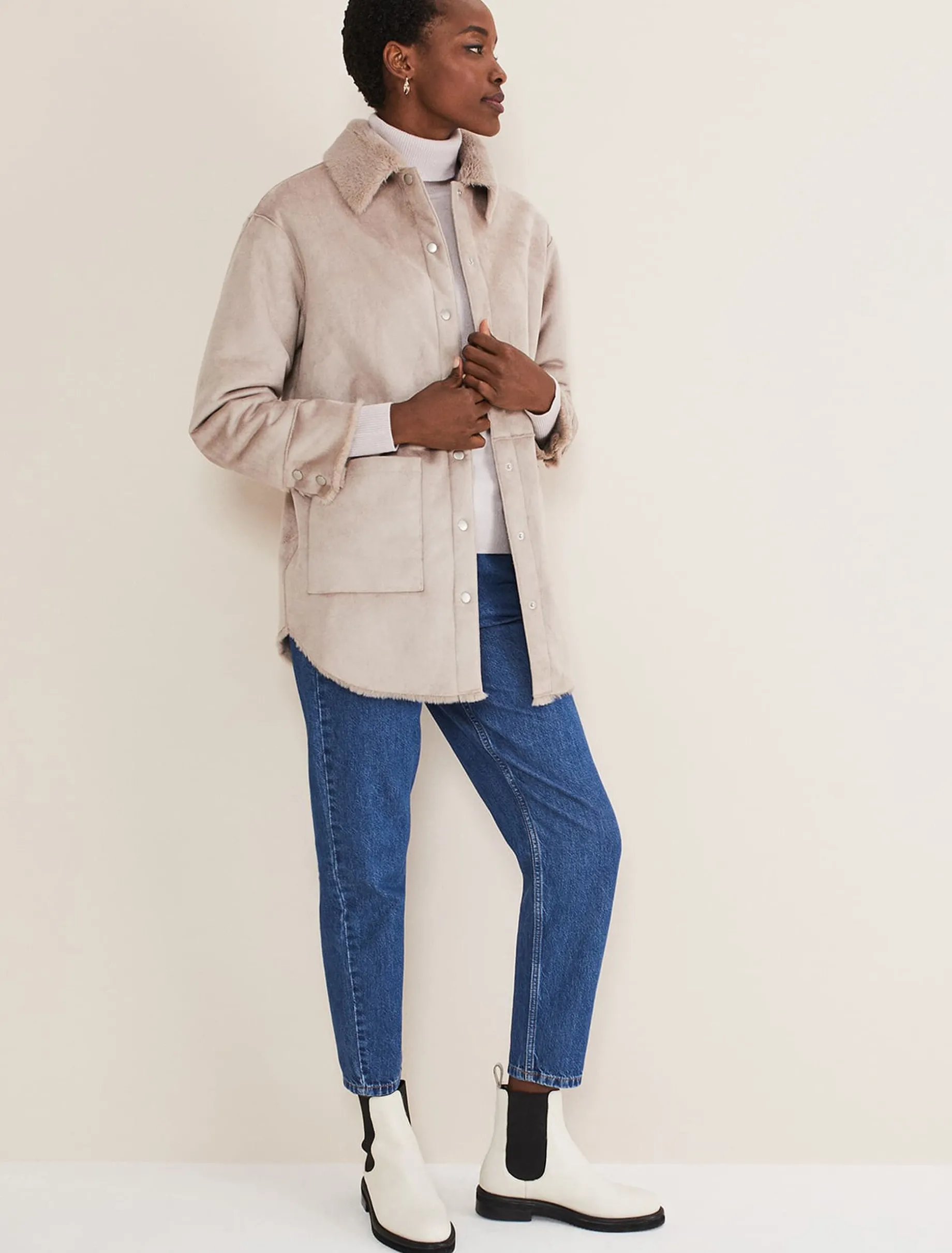Coats^Phase Eight Heidi Reversible Shacket Mink