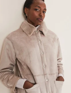 Coats^Phase Eight Heidi Reversible Shacket Mink